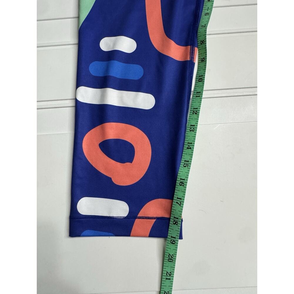 Nike Pro Dri Fit Cropped Leggings Womens Medium Blue Loops and Lines Yoga - Picture 4 of 6